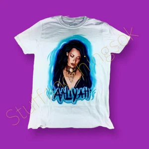 T-shirt bianca grafica spazzolata ad aria Aaliyah licenza ufficiale adulto 3XL NUOVA - Foto 1 di 2