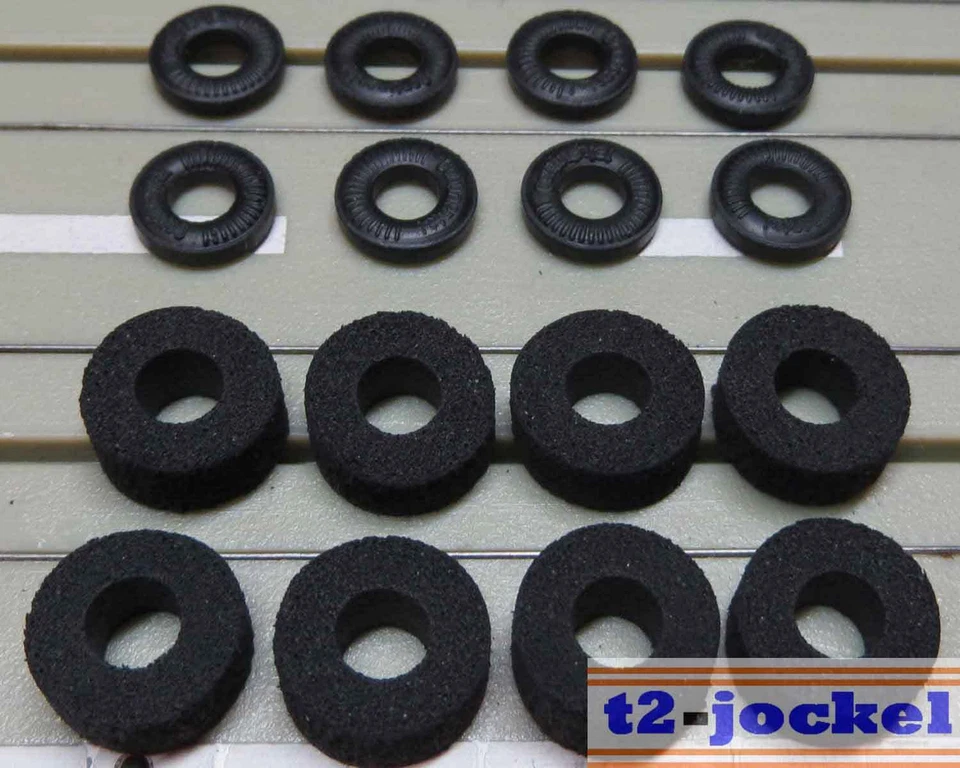 8 Moosgummi Reifen für AFX oder G-Plus Motor + 8 Reifen für Flachankermotor - Bild 1 von 1