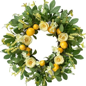 Spring Wreaths for Front Door 22 Inch Summer Wreath with Roses Lavender Daisy... - Picture 1 of 8