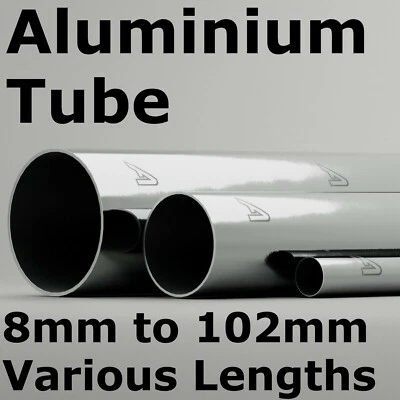 Aluminium Round Tube Pipe Many Sizes Lengths Aluminum Alloy 1, 2, 3 Foot 1 Metre