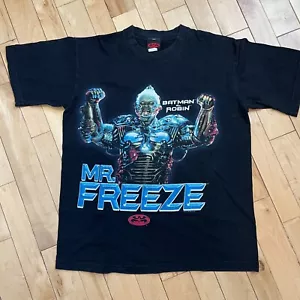Vintage 90s Batman & Robin MR FREEZE T-Shirt DC COMICS MOVIE PROMO Black RARE - Picture 1 of 8