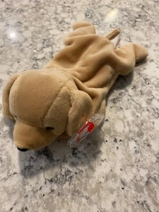 1997 Ty Beanie Baby Fetch the Golden Retriever Puppy Dog Plush Stuffed Toy NWT - Picture 1 of 3