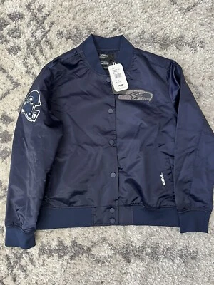 Seattle Seahawks Pro Standard Varsity Jacket Women’s Large Classic Snap NWT - Image 1 of 4