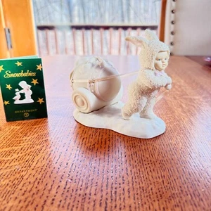 Department 56 Snowbunny 'Easter Delivery' Pulling Egg. Mint - Picture 1 of 10