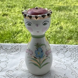 Salero vintage Italia #d Queen 7,8" porcelana rara esperando a su rey - Imagen 1 de 7