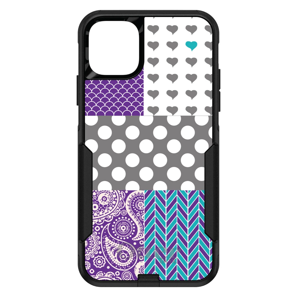 Patrones OtterBox Commuter para Apple iPhone (elige el modelo) púrpura gris verdoso Foto 1 de 1