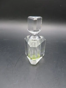 Vintage Oleg Cassini Small Crystal Perfume Bottle Glass Crystal Signed - Picture 1 of 6
