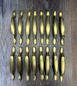 Lot of 16 Brass Plated Kitchen Cabinet Pulls Handles 3" Center T Center - Picture 1 of 4