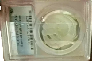 2014-P Hall of Fame Baseball Silver Dollar PROOF with COA PCGS PF70DCAM 2 avail - Picture 1 of 2