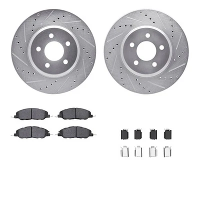 For Ford Mustang 05-14 Brake Kit eLINE Series Drilled & Slotted Front Brake Kit - Imagem 1 de 4