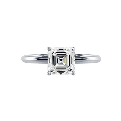 950 Engagement Ring 2.00 Ct Asscher Cut Lab Created Diamond Women  IGI Platinum - Image 1 of 4