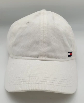 Boné Tommy Hilfiger alça traseira bordado branco masculino tamanho único bandeira clássica - Imagem 1 de 4