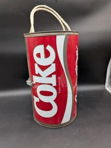 Coca-Cola Coke Can Vintage 1970's Six Pack Cooler Metal Plastic Lined Red White - Picture 1 of 17