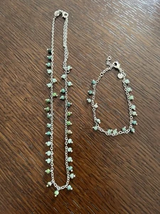 Lola Rose Necklace And Bracelet Set Ombré Green NEW - Picture 1 of 3