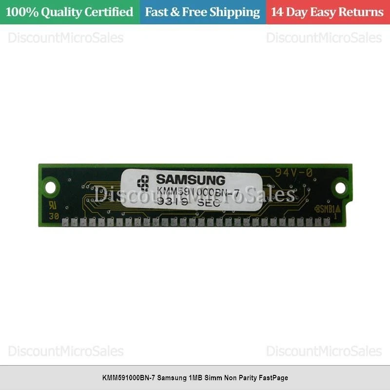 KMM591000BN-7 Samsung 1MB Simm Non Parity FastPage - Image 1 of 1