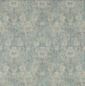GP & J Baker Lapura Damask Curtain Fabric - Blue 12 Metres (RRP £140m) - Picture 1 of 1
