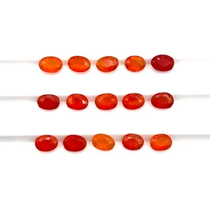 Natürlicher Karneol Ovalschliff Lose Edelstein Lot 17 Stck. 3,50*4,50-4*5,50 MM 5 CT - Bild 1 von 6