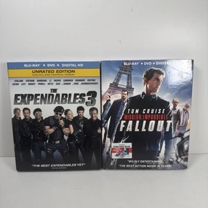 Action Movie Combo Blue Ray Lot: The Expendables 3 & Mission Impossible Fallout - Picture 1 of 9