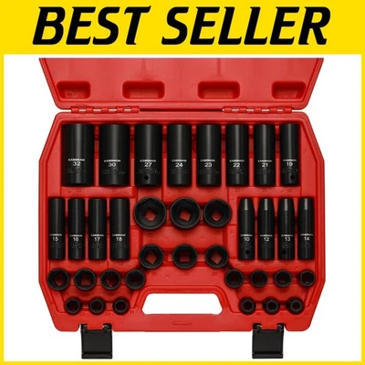 36-Piece 1/2" Drive Metric Impact Socket Set - Image 1 of 4