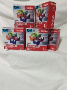 30-Imation 2HD 1,44MB 3,5" Disketten Neon Farben 6-5er Pack IBM Formatiert NEU - Bild 1 von 8