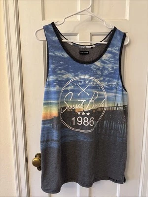 OCEAN CURRENT Men’s Sunset Beach 1986 Soft Tank Large - Image 1 of 4