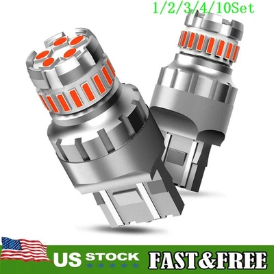 7443 Rojo Flash Estroboscópico Parpadeante 7440 Luz de Freno Trasero Bombilla LED 1~10 Juego Foto 1 de 4