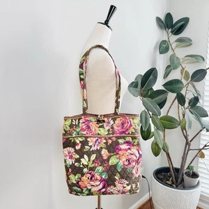 Bolso de Mano Vera Bradley Rosa Inglés Grande Palanca Doble Asa Ver Fotos - Imagen 1 de 10