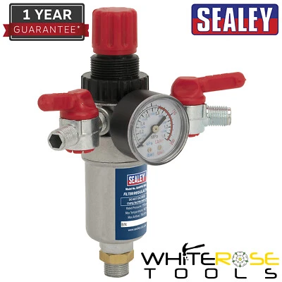 Sealey Air Filter Regulator 3/8"BSP Male - 1/4"BSP Male PSI Bar MPa Compressor - Image 1 of 2