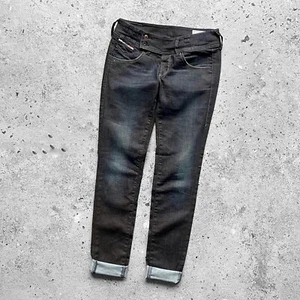 Diesel Industry Culturebelt Women’s Denim Jeans Cow Leather - Picture 1 of 13