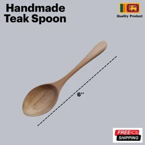 Ceylon Teak Wooden Dessert Spoon Tableware Reusable Dessert Serving Utensils - Picture 1 of 1