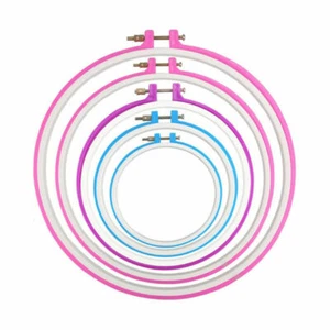 Multicolor Cross Stitch Hoop Ring Embroidery Hoop Circle Sewing Frame Kit Art - Picture 1 of 16