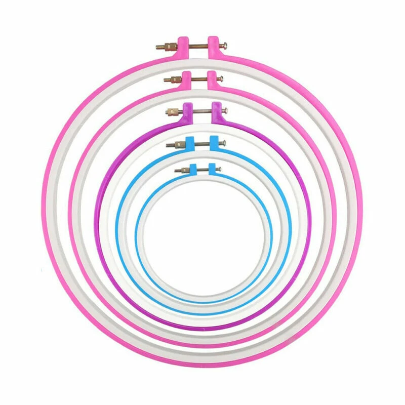 Multicolor Cross Stitch Hoop Ring Embroidery Hoop Circle Sewing Frame Kit Art - Image 1 of 4