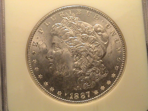 1887-P   Morgan Silver Dollar NGC MS 64 Cover