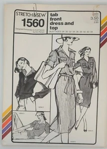 Abito e top elasticizzato e cucito di Ann Person #1560 linguetta davanti vintage - Foto 1 di 2