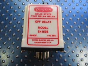 NUEVO RANGO DE RELÉ DE RETRASO DE TIEMPO DAYTON: 0,1-10 SEGUNDOS DE RETRASO DE APAGADO 6X153E - Imagen 1 de 4