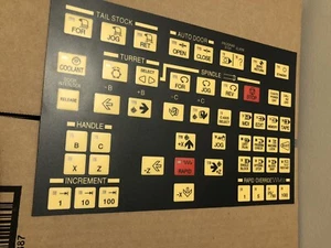 Hyundai Kia Wia Kiaturn SKT CNC Lathe Operator Membrane Key Sheet Tan/Gold New - Picture 1 of 7