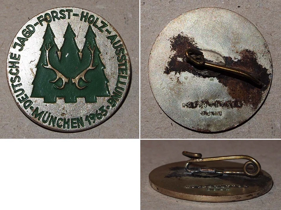 Broschen-Anstecknadel Deutsche Jagd-Forst-Holz-Ausstellung München 1963 - Bild 1 von 1