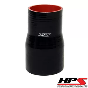 HPS 2-3/8" > 2.75" ID x 4" Long Reinforced Silicone Reducer Coupler Hose Black - Imagen 1 de 2