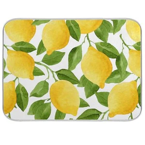 Lemon Dish Drying Mat 18x24 Inch Counter Mat Drainer Pad Kitchen Decor - Picture 1 of 6