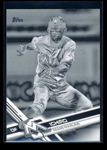 RARE 2017 Topps Ichiro Black & White Negative #699 Miami Marlins - Picture 1 of 2