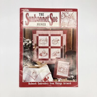 Sunbonnet Sue Primer Redwork Embroidery from Vintage Artwork Pattern Book - Image 1 of 4