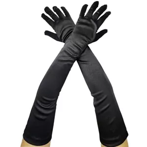 Women's Long Satin Elbow Gloves Stretchy Opera Gloves for Evening Party Dance - Picture 1 of 8
