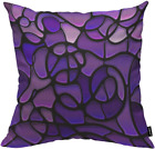 HOSNYE Glass Mosaic Cotton Linen Throw Pillow Case Purple Abstract Stained Home