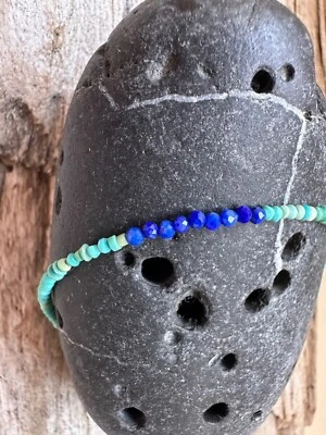 Armband aus blauen Lapis Lazuli und Turkis Beads - Bild 1 von 4