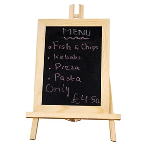 Blackboard with Stand Wooden Chalkboard Memo Board Menu Display Sign Art 25x35cm - Picture 1 of 5