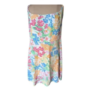 Old Navy Minikleid Leinenmischung Spaghettiträger Pastell Blumen Taschen Größe 2XL - Bild 1 von 8