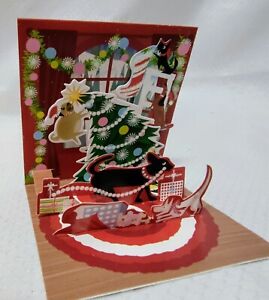 Mini 3D Pop-Up Christmas Gift Cards*Trinkets*Sparkle Glitter 3"x 3"