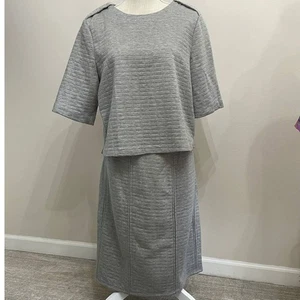 Sharagano graues Stepprock Set Gr. 14 grau Strick Top Anzug  - Bild 1 von 16