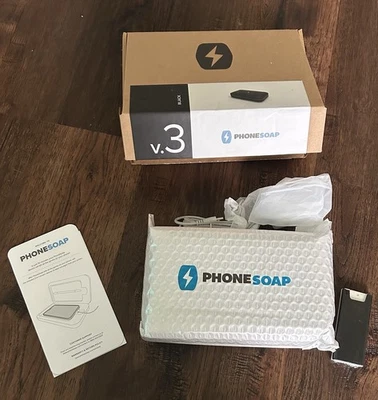 Smartphone PhoneSoap 3 UV desinfetante e carregador – Preto – Nova caixa aberta - Imagem 1 de 4