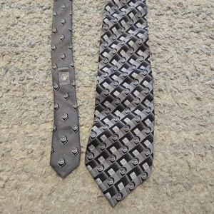 Gianni Versace Medusa Head Scroll Silk Tie Made In Italy - Picture 1 of 6